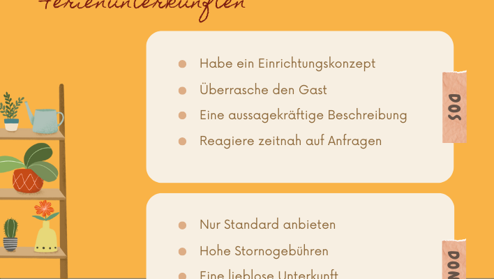 do and dont bei der vermietung von ferienunterkünften