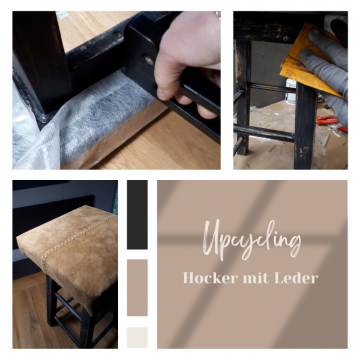 Hocker mit Leder beziehen