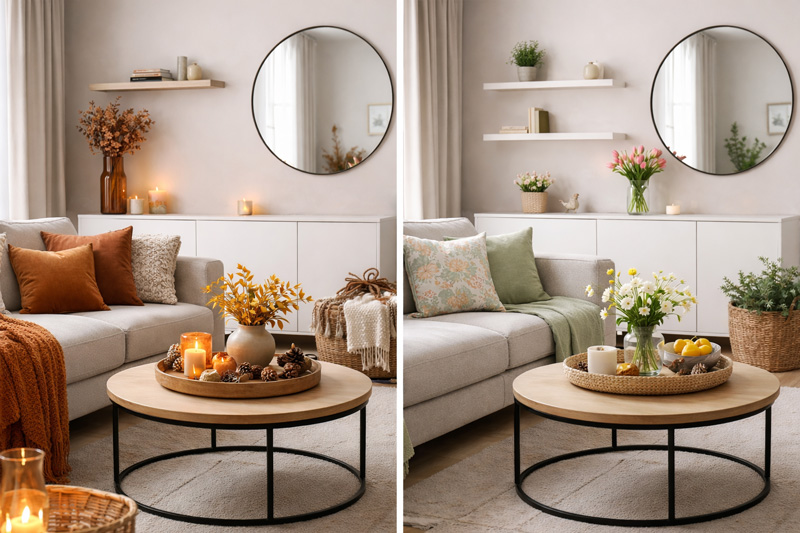 Deko nach Saison rotieren Herbst vs. Frühjahr