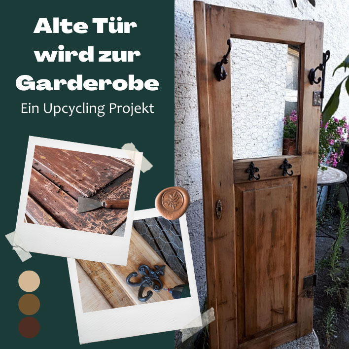 Alte tür als Garderobe - Upcycling einer Holztür