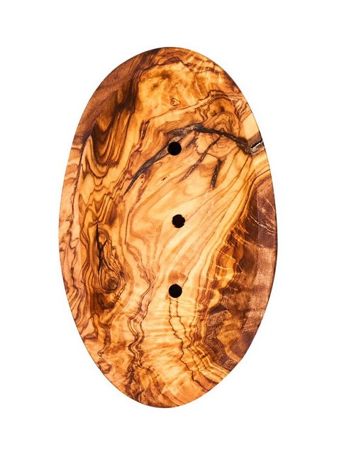 Levandeo® Dekoschale, Olivenholz-Seifenschale ca.12x7cm oval Seifenhalter Badzubehör Holz