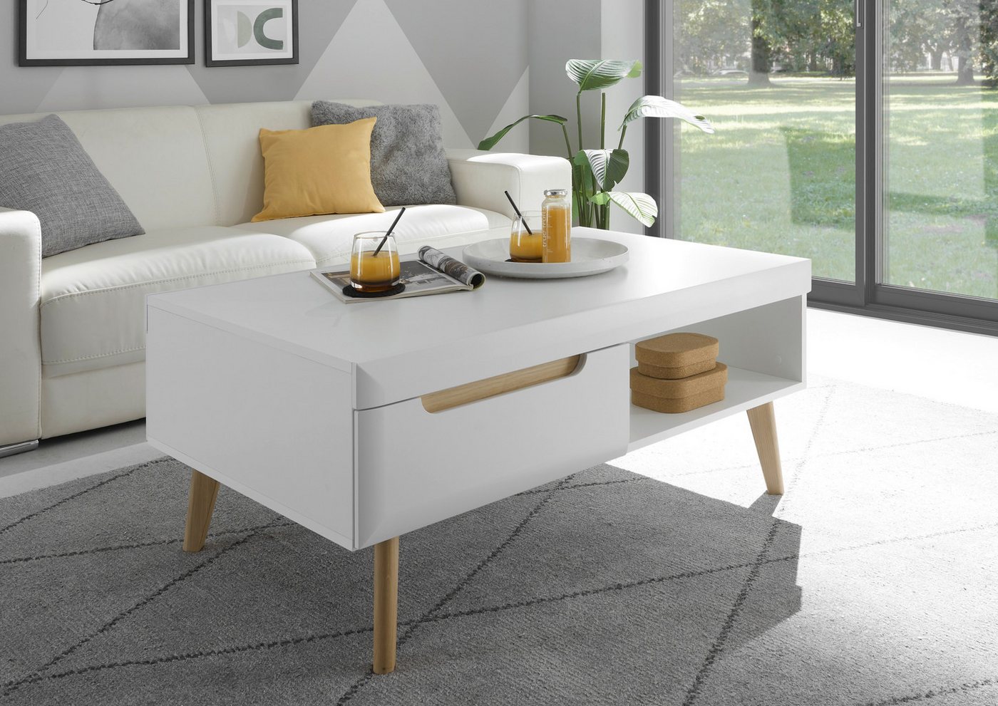 Home affaire Couchtisch Torge, Beistelltisch, Wohnzimmertisch, Tisch, Sofatisch (1-St), Schubk&auml;sten und Ablagefach, in drei Farben verf&uuml;gbar