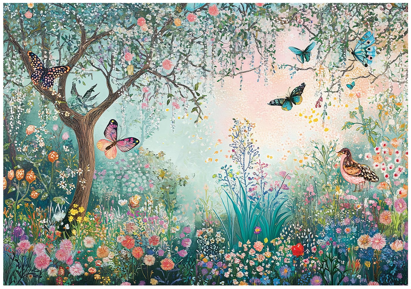 Wallarena Fototapete M&auml;rchenhaft Wald - Mehrfarbig - Elegant - Vlies - Schlafzimmer, glatt, (7 St), 350x250cm