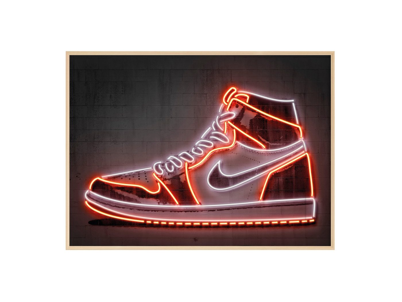 JUSTGOODMOOD Poster Premium &reg; Nike Sneaker Poster &middot; Neon Effekt &middot; ohne Rahmen