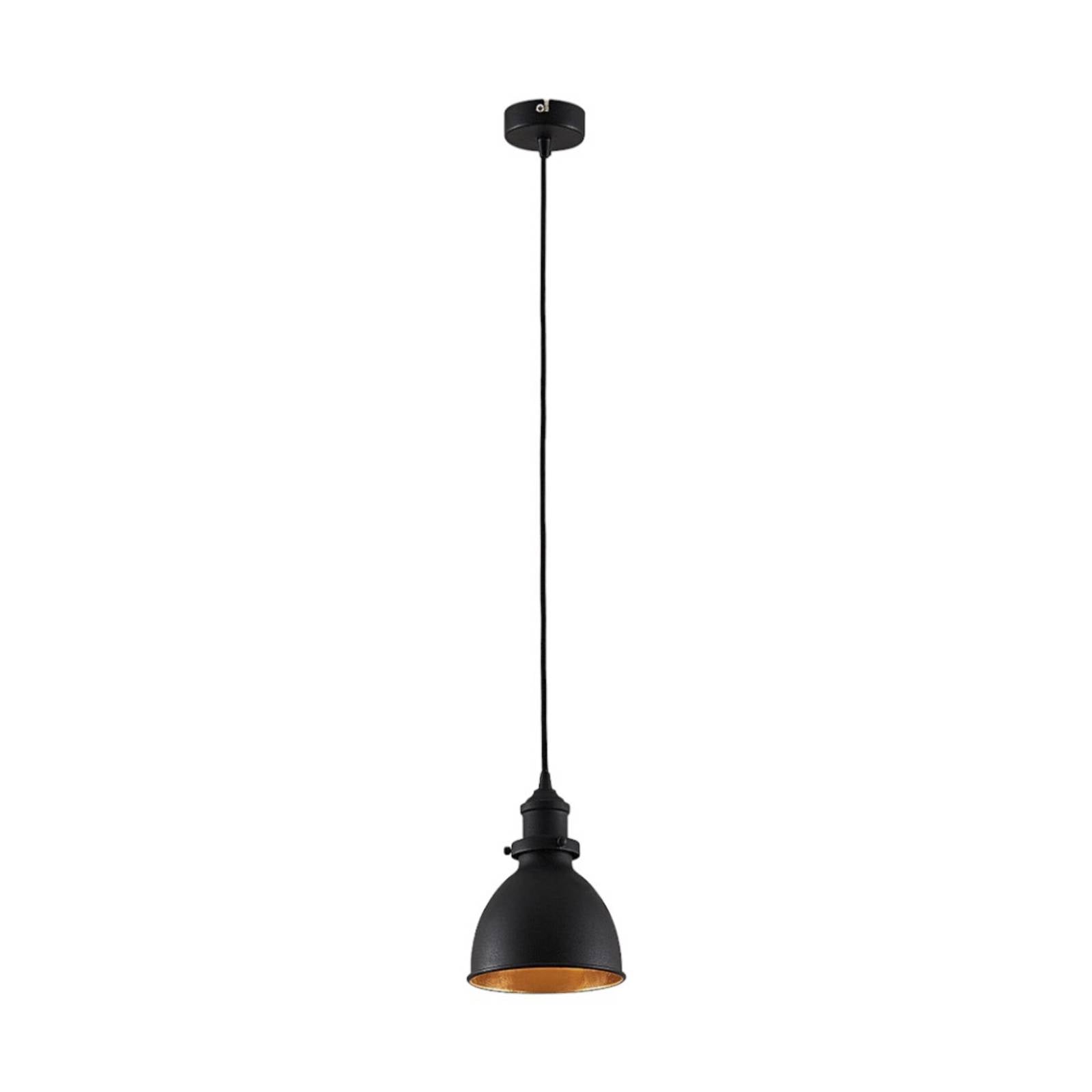 Lindby Pendelleuchte Jasminka, schwarz/gold, Metall, 1-flg.