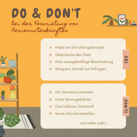 do and dont bei der vermietung von ferienunterkünften