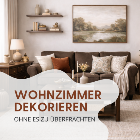 Wohnzimmer dekorieren ohne zu überfrachten: So wirkt’s gemütlich